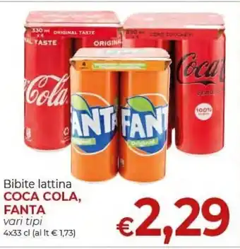 Supermercati Nonna Isa Coca Cola Fanta Bibite lattina 4x33 cl offerta
