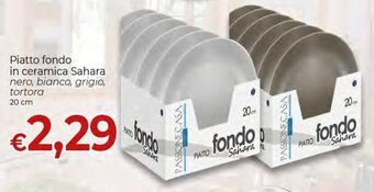 Supermercati Nonna Isa Piatto fondo in ceramica Sahara nero,bianco,grigio,tortora 20cm offerta