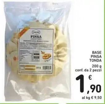 Spazio Conad Pinsa Tonda Base 200 g 2 pezzi offerta