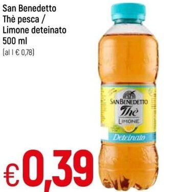 Galassia San Benedetto Thè Pesca / Limone Deteinato 500 ml offerta