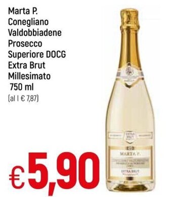Galassia Marta P. Conegliano Valdobbiadene Prosecco Superiore DOCG Extra Brut Millesimato 750 ml offerta