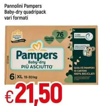 Galassia Pannolini Pampers Baby-Dry Quadripack Vari Formati offerta