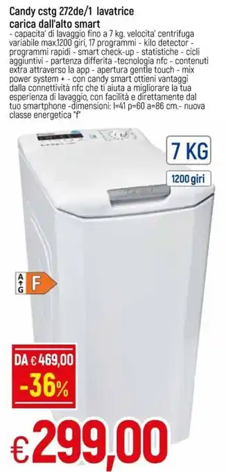 Galassia Candy CSTG 272DE/1 Lavatrice Carica Dall'Alto Smart 7 kg offerta