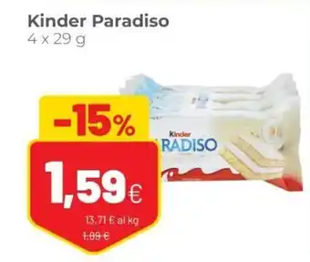 Coop Kinder Paradiso 4 x 29g offerta