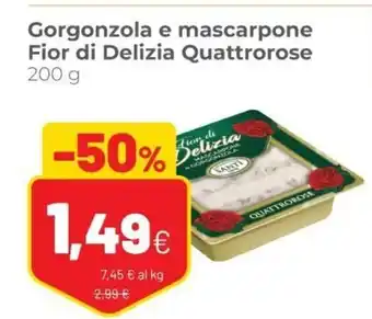 Coop Gorgonzola e mascarpone Fior di Delizia Quattrorose 200g offerta