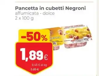 Coop Pancetta in cubetti Negroni 2 x 100g offerta
