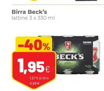 Coop Birra Beck's 3 x 330ml offerta