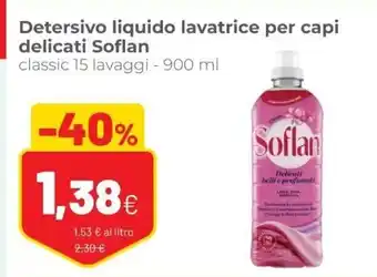 Coop Soflan Detersivo liquido lavatrice per capi delicati 900ml offerta