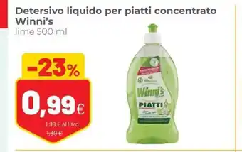 Coop Detersivo liquido per piatti concentrato Winni's 500ml offerta