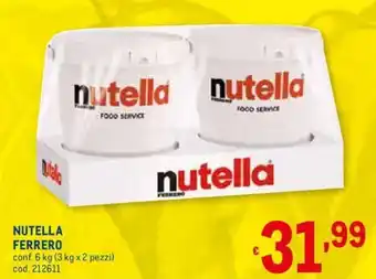 Metro Nutella Ferrero 6kg offerta