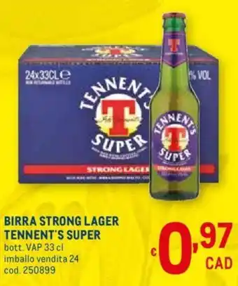Metro Tennent's Super Birra Strong Lager 33cl offerta
