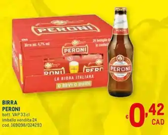 Metro Peroni Birra 33cl offerta