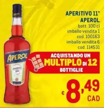 Metro Aperol Aperitivo 11 100cl offerta