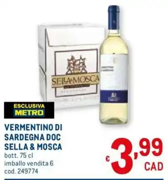 Metro Sella & Mosca Vermentino Sardegna Doc 75cl offerta