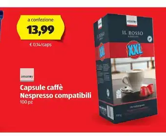 ALDI Capsule di caffè nespresso compatibili amaroy offerta