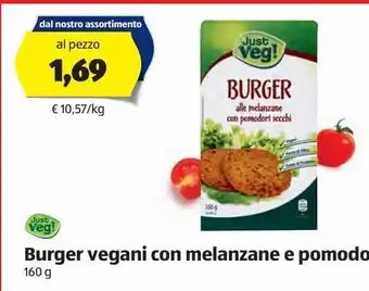 ALDI Burger vegani con melanzane e pomodoro offerta