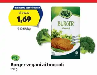 ALDI Burger vegani ai brocoli just veg ! offerta