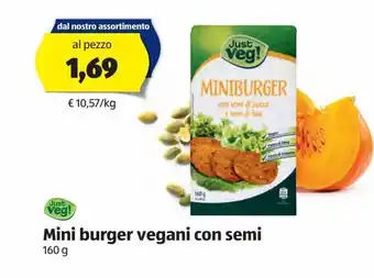 ALDI Mini burger vegani con semi just veg ! offerta