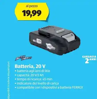 ALDI Batteria 20 v activ energy offerta