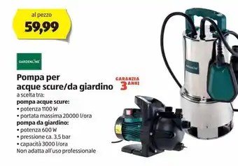ALDI Pompa per acque scure / da giardino offerta