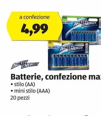 ALDI Batterie confezione avtiv energy offerta