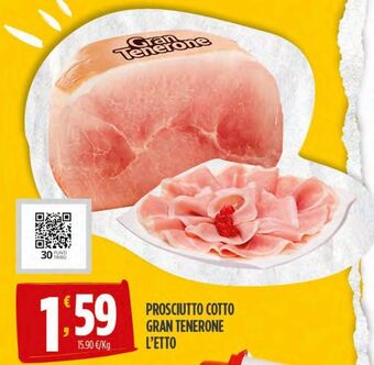 Eurospar Prosciutto cotto gran tenerone offerta
