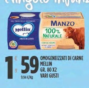 Eurospar Omogeneizzato di carne mellin offerta
