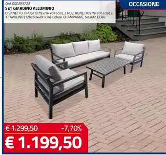 Eurobrico Set giardino alluminio offerta
