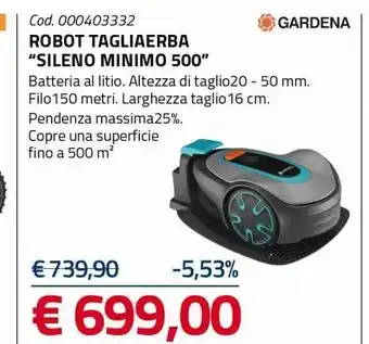 Eurobrico Robot tagliaerba "sileno minimo 500" offerta