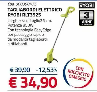 Eurobrico Tagliabordi elettrico ryobi offerta