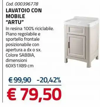 Lavatoio con mobile "artu"