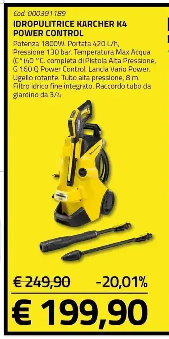 Idropulitrice karcher k4 power control