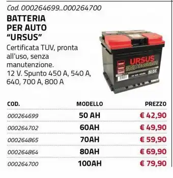 Eurobrico Batteria per auto "ursus" offerta