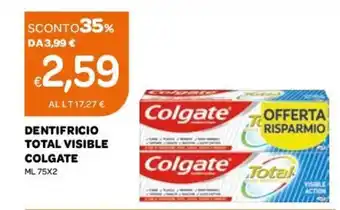 Ekom Dentrificio Total Visible Colgate 75mlx2 offerta
