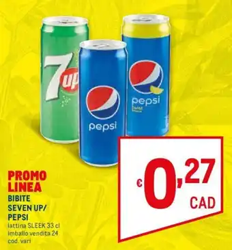 Metro Pepsi Seven Up Bibite 33cl offerta