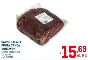 Metro Carne Salada Punta d' Anca Vontavon 1,2kg offerta