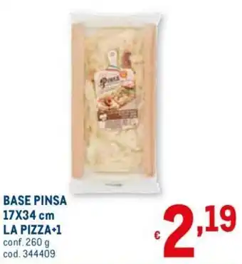 Metro La Pizza +1 Base Pinsa 17x34cm 260g offerta