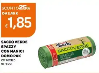 Ekom Sacco Verde Spazzy Con Manici Domo Pak 70x120cm offerta