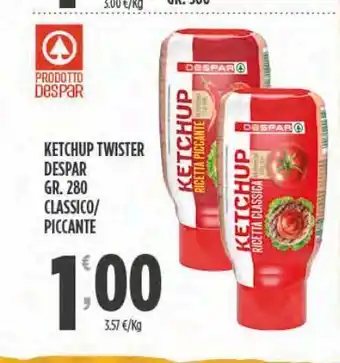 Despar Ketchup twister despar classico/ piccante offerta