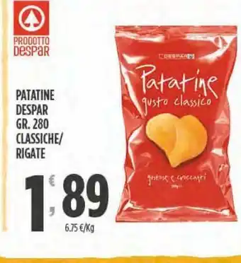 Despar Patatine despar classiche/ rigate offerta