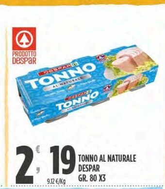 Despar Tonno al naturale despar offerta