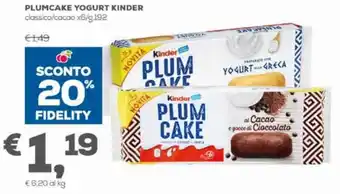 Pan Plumcake Yogurt Kinder Classico / Cacao x 6/g.192 offerta