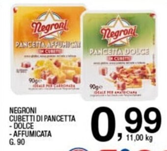Sigma Negroni Cubetti di Pancetta Dolce/Affumicata g. 90 offerta