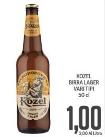 Supermercati Piccolo Kozel Birra Lager vari tipi 50 cl offerta