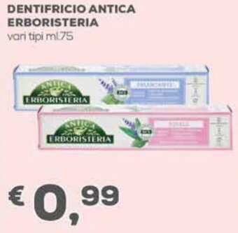 Pan Dentifricio Antica Erboristeria Vari Tipi ml.75 offerta