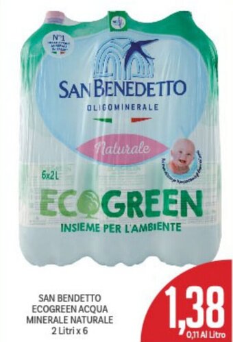 Supermercati Piccolo San Benedetto Ecogreen Acqua Minerale Naturale 2 litri x 6 offerta