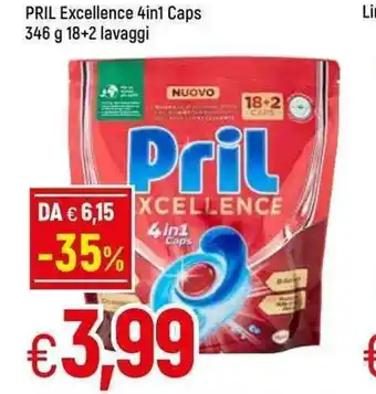 Famila Pril Excellence 4in1 Caps 346 g 18+2 Lavaggi offerta