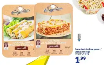 In'S Mercato Cannelloni Ricotta E Spinaci/Lasagne Al Ragù 400g offerta