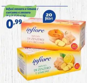 In'S Mercato Infusi zenzero e limone/curcumo e zenzero 36g 20 filtri offerta