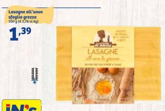In'S Mercato Lasagne all'uovo sfoglia grezza 500 g offerta